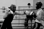 Боевая практика по боксу среди студентов-новичков первого года обучения в декабре 2009.